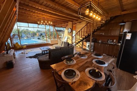 کلبه چوبی دوبلکس با استخر در رامسر