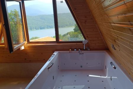 کلبه سوئیسی جکوزی دار رو به دریاچه در لفور