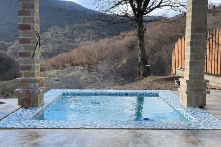 کلبه با حوضچه آبگرم در جنگل نور