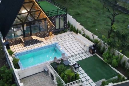 كوخ سويسري مع مسبح في زیرآب - درويش محرو