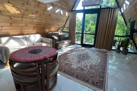 کلبه سوئیسی کنار رودخانه با امکان قایق‌سواری